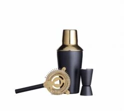 Barcraft Three Piece Cocktail Set 500ml Brass