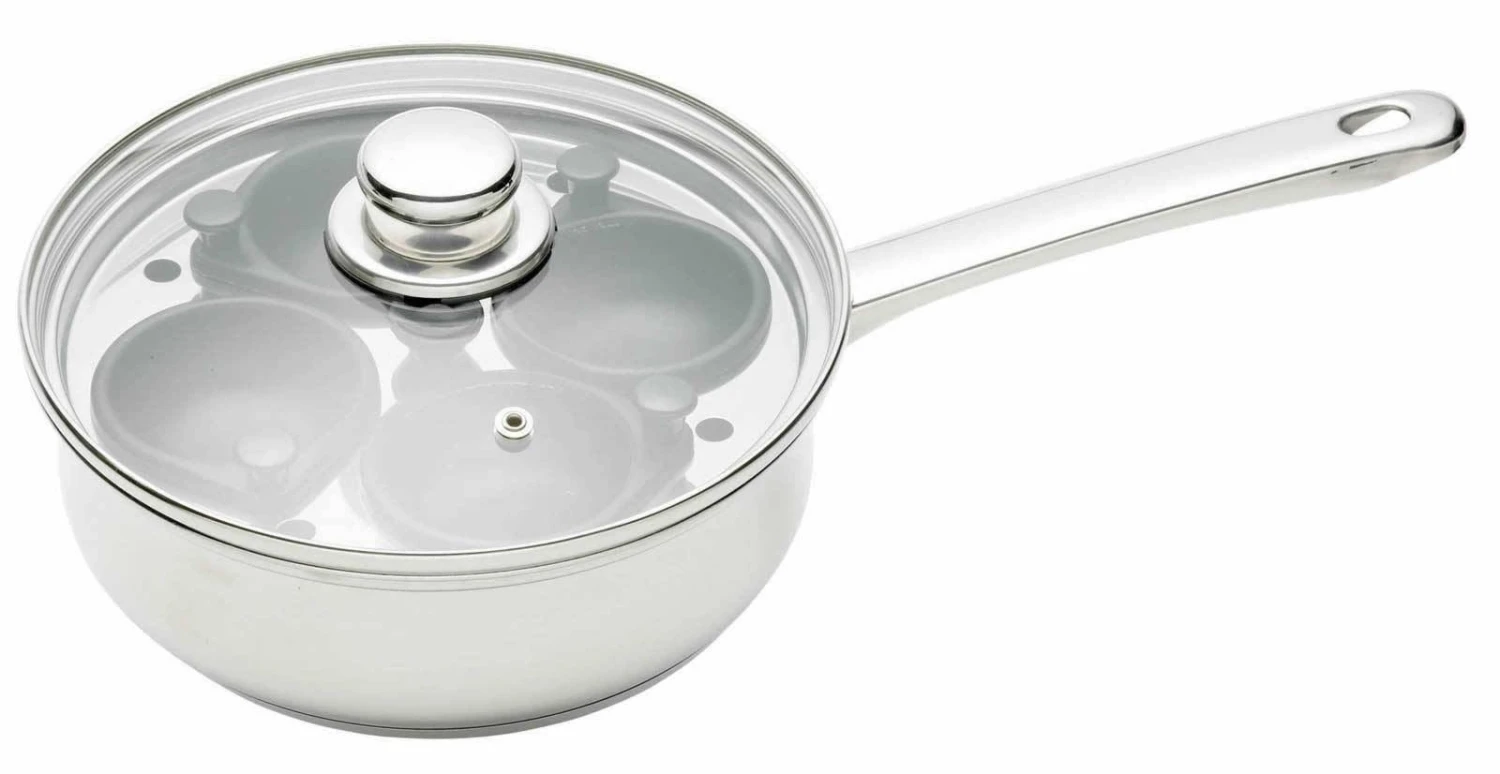 KitchenCraft Stainless Steel 4 Hole Egg Poacher 20.5cm 3 KitchenCraft Stainless Steel 4 Hole Egg Poacher 20.5cm