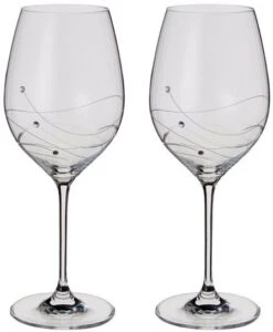 Dartington Glitz Goblet Wine Glasses Pair