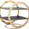 Artesa Wheel Frame Slate Serving Stand Brass -Household Items Shop 26767 19466