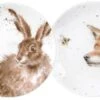 Wrendale Coupe Plates Set Of 2 Fox And Hare 16.5cm -Household Items Shop 28945 18447