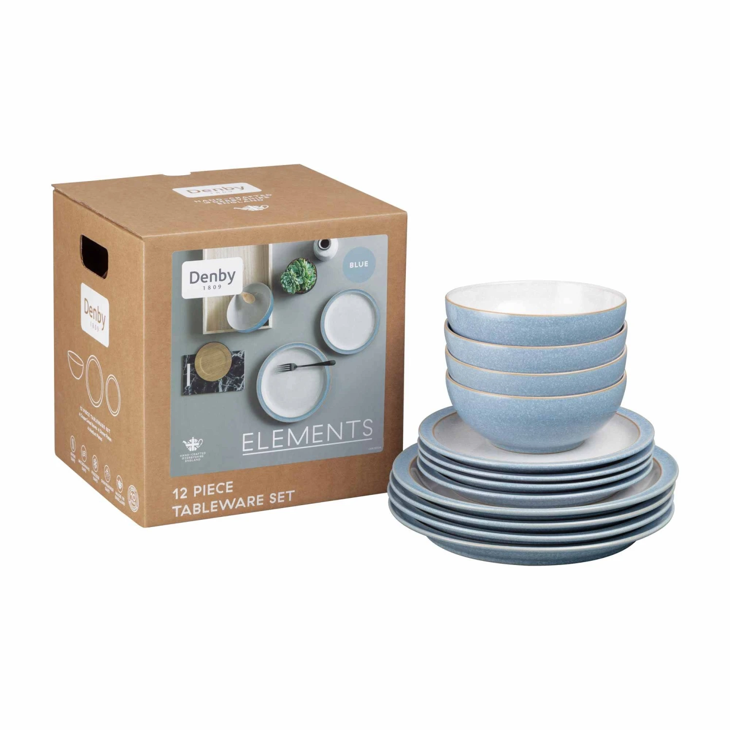Denby Elements 12 Piece Dinner Set Blue 3 Denby Elements 12 Piece Dinner Set Blue