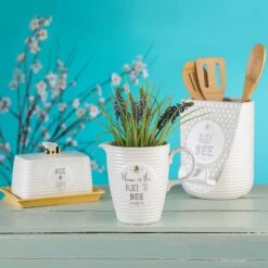 The English Tableware Company Bee Happy Utensil Pot With Stand -Household Items Shop 35579 14919