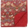 Morris & Co Strawberry Thief Quilted Throw - Crimson -Household Items Shop 37612 13753