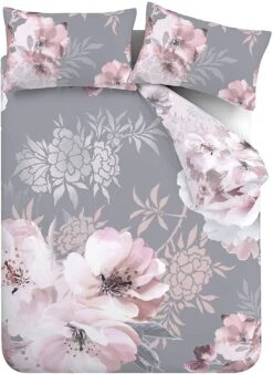 Catherine Lansfield Dramatic Floral Grey Duvet Set -Household Items Shop 38141 13335