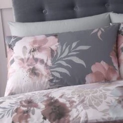 Catherine Lansfield Dramatic Floral Grey Duvet Set -Household Items Shop 38141 13339