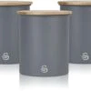 Swan Nordic Set Of 3 Canisters - Grey -Household Items Shop 42699 7960