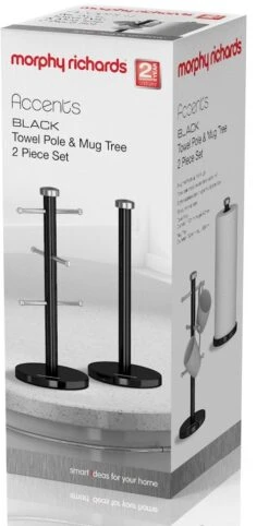 Morphy Richards Accents Towel Pole And Mug Tree Set Black -Household Items Shop 42718 7898