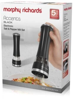 Morphy Richards Accents Electronic Salt & Pepper Mill Black