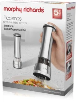 Morphy Richards Accents Electronic Salt & Pepper Mill Stainless Steel 8 Morphy Richards Accents Electronic Salt & Pepper Mill Stainless Steel -Household Items Shop 42722 7887