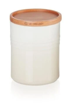 Le Creuset Medium Storage Jar With Wood Lid Meringue