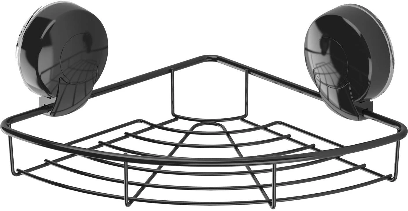 Showerdrape Suctionloc Corner Basket Black 3 Showerdrape Suctionloc Corner Basket Black