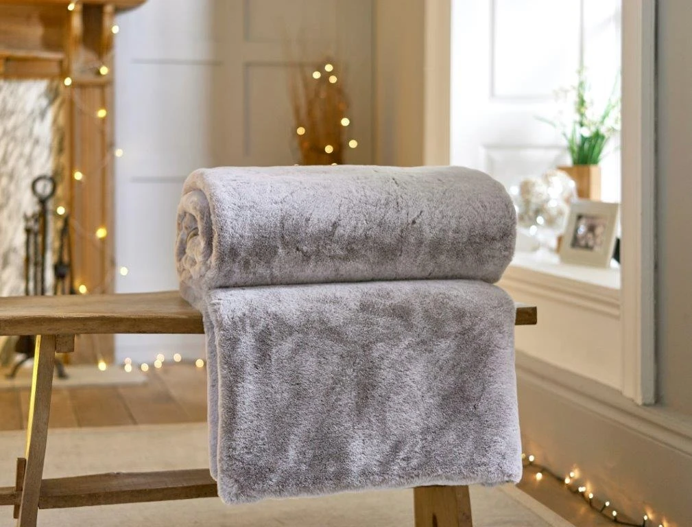 Deyongs Alaska Super Soft Faux Fur Taupe Throw 4 Deyongs Alaska Super Soft Faux Fur Taupe Throw - Image 2