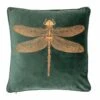 Malini Green Dragonfly Cushion 43cm X 43cm