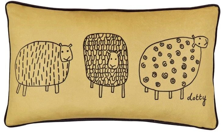 Fusion Dotty Sheep Ochre Filled Cushion 3 Fusion Dotty Sheep Ochre Filled Cushion
