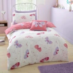 Bedlam Flutterby Butterfly Pink Duvet Set