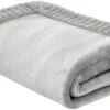 Catherine Lansfield Velvet & Fur Throw Silver Grey -Household Items Shop 51317 30062