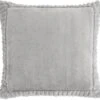 Catherine Lansfield Velvet & Fur Cushion Silver Grey