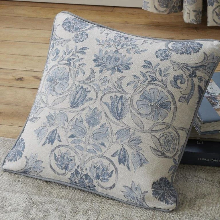 Dreams & Drapes Averie Blue Piped Edge Filled Cushion 3 Dreams & Drapes Averie Blue Piped Edge Filled Cushion