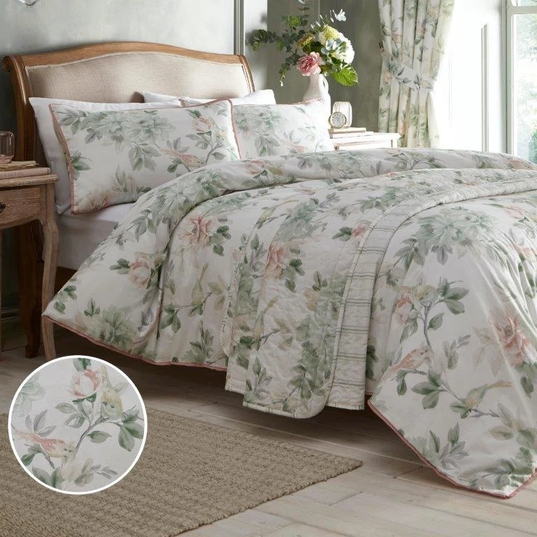 Appletree Campion Green/Coral Duvet Cover Set 4 Appletree Campion Green/Coral Duvet Cover Set - Image 2