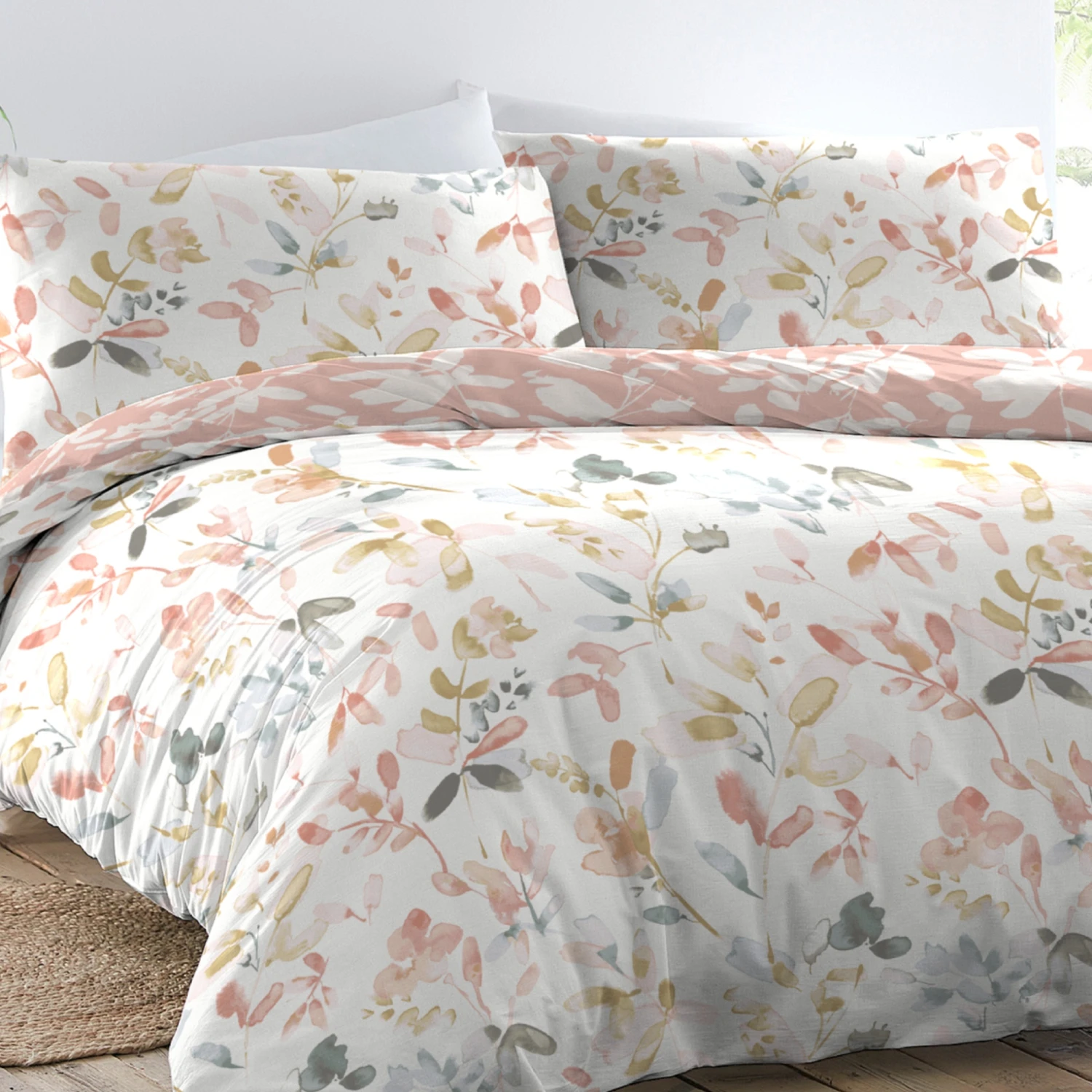 Appletree Saffron Dusky Pink Duvet Cover Set 4 Appletree Saffron Dusky Pink Duvet Cover Set - Image 2