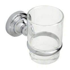 Showerdrape Fidelity Glass Toothbrush Holder - Chrome